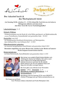 Menu / carte de Adamhof à Bad Neualbenreuth