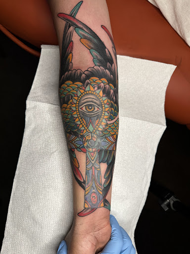 Explore ski mask tattoo ideas, creative tattoo ideas in Edgewood, available at Wild Coyote Tattoo