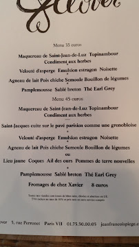 Restaurant Clover Saint-Germain à Paris menu