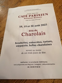 Le Café Parisien - Saulieu à Saulieu carte