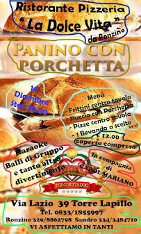 Carte du La Dolce Vita Ristorante - Pizzeria à Torre Lapillo