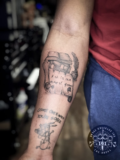 Explore dark fantasy tattoo ideas, creative tattoo ideas in Bronx, available at Brass Knuckles Ink Tattoo Studio