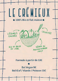Le Crémieux à Paris menu