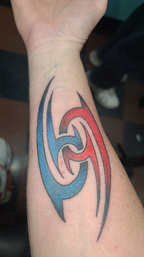 Explore tattoo skull sleeve ideas, creative tattoo ideas in Fall River, available at Fall River Tattoo Co