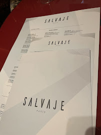 Restaurant japonais Salvaje à Paris (le menu)
