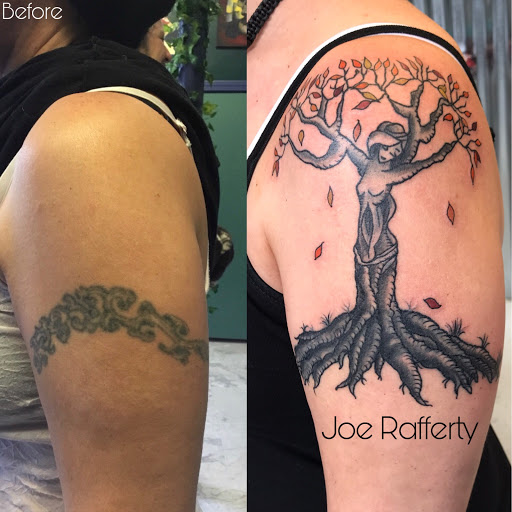 Explore animal sleeve tattoo ideas, creative tattoo ideas in Kent, available at War Horse Ink