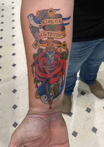 Explore ac dc tattoo ideas, creative tattoo ideas in Evansville, available at Ink Therapy 101