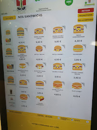 Carte du McDonald's à Paris