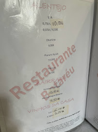 Menu du Restaurante O Botareu à Agueda