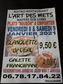L'Art des Mets à Mauves-sur-Loire carte