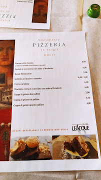 Menu du Pizzeria Ristorante Le Acque à Vicoforte