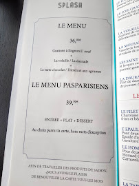 Chez Monix au Splash à Asnières-sur-Seine menu