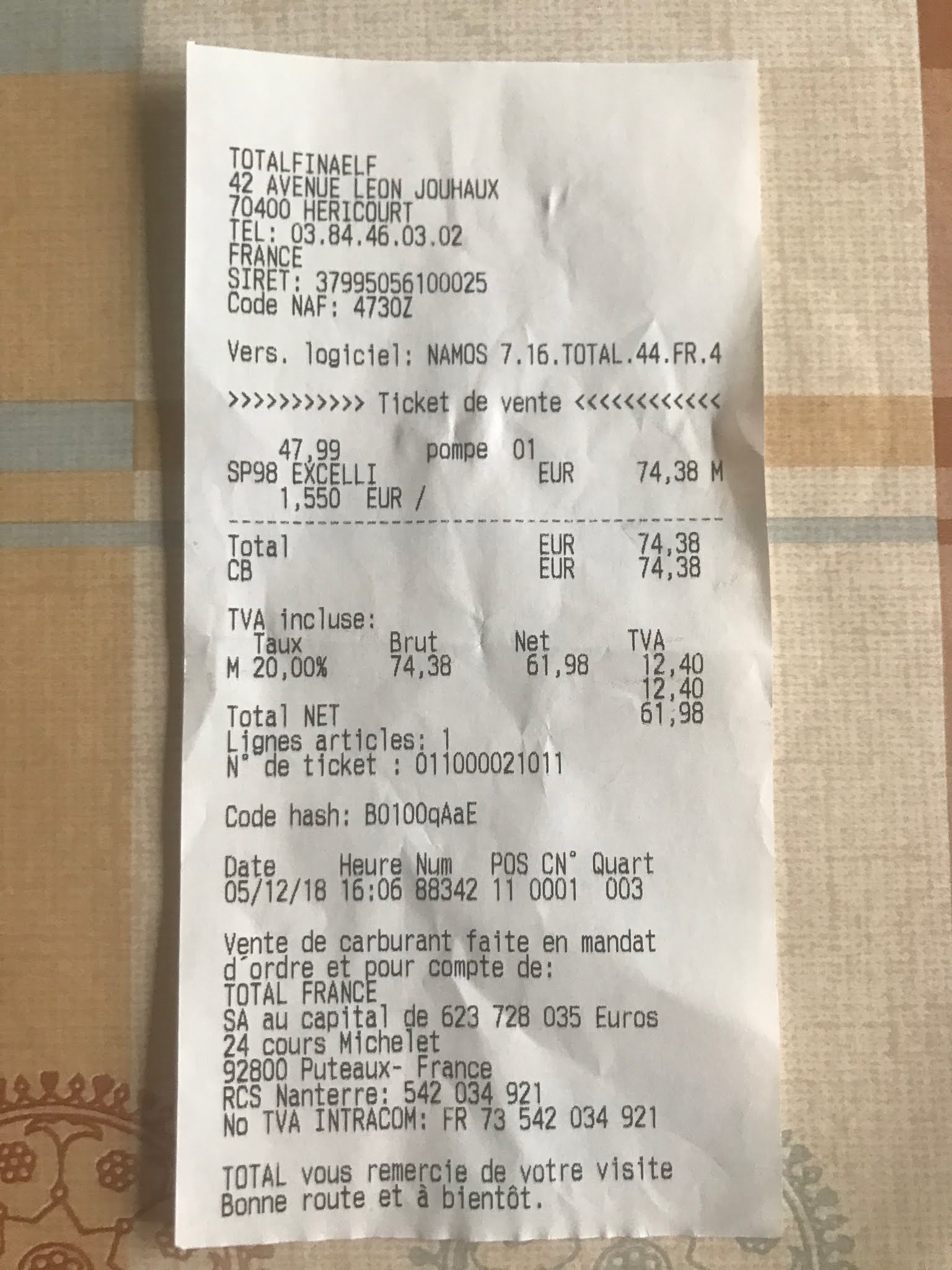 Photo n° 1 de l'avis de Benoit.o fait le 06/12/2018 à 10:09