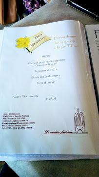 Ristorante La Vecchia Fontana Leggiuno à Cellina menu
