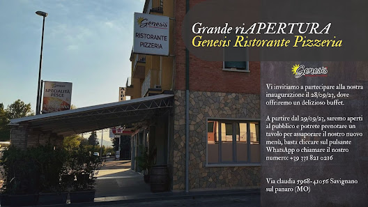 Genesis 2.0 Ristorante Pizzeria Via Claudia, 5968, 41056 Savignano sul Panaro MO, Italia
