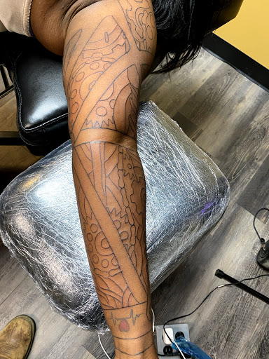 Explore back of the leg tattoo ideas, creative tattoo ideas in Warner Robins, available at Untold Pain Tattoo Studio