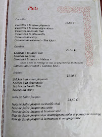 Carte du Restaurant La Baie d'Halong à Évian-les-Bains