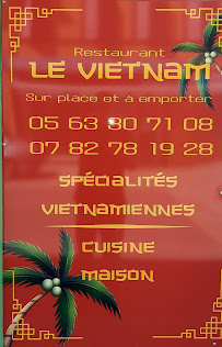 Restaurant asiatique Le Vietnam à Labastide-Saint-Pierre (la carte)