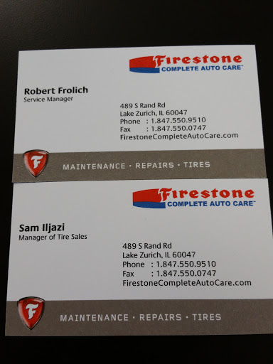 Tire Shop «Firestone Complete Auto Care», reviews and photos, 489 S Rand Rd, Lake Zurich, IL 60047, USA