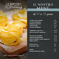 Menu / carte de La Mattera antiQua Osteria à Foligno