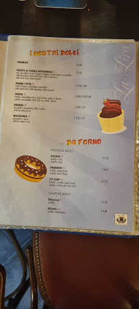 Carte du Ristorante Pizzeria La Lira à Bagni di Lucca