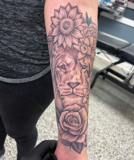 Explore small thigh tattoo ideas, creative tattoo ideas in Sanford, available at Luv Ink