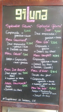 Restaurant vénézuélien GiLuna Coffeehouse à Lyon - menu / carte