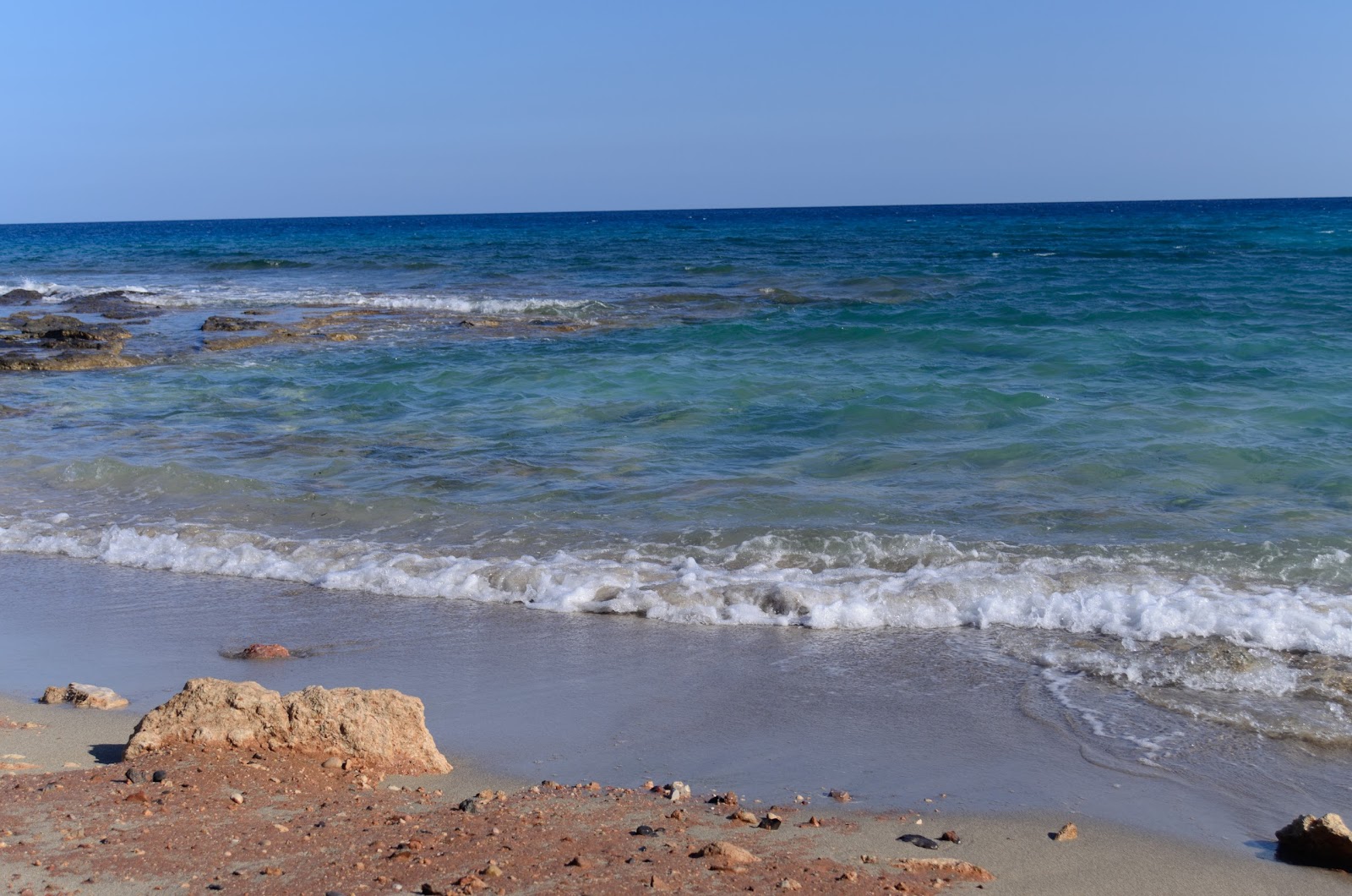 Photo of Xerokambos beach with turquoise pure water surface