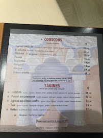 Menu du L'Harissa. à Issy-les-Moulineaux