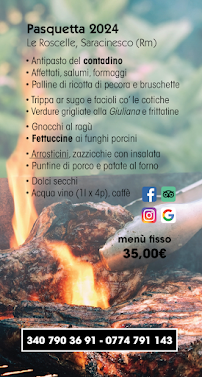 Restaurant Le Roscelle à Saracinesco (la carte)