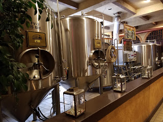 A row of beer taps