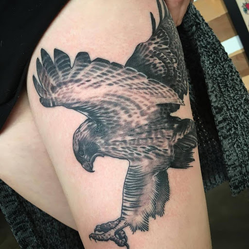 Explore sun tattoo ideas for females, creative tattoo ideas in Dunn, available at Heart and Hammer Tattoo Co.