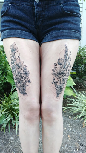 Explore unique sleeve tattoo ideas for females, creative tattoo ideas in Lebanon, available at Studio 85 Tattoo