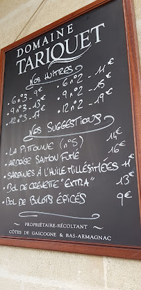 Restaurant LE PITT à Arcachon (le menu)