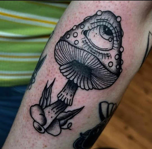 Explore sunflower shoulder tattoo ideas, creative tattoo ideas in Yakima, available at Wallflower Body Piercing & Crazy Ink Tattoo