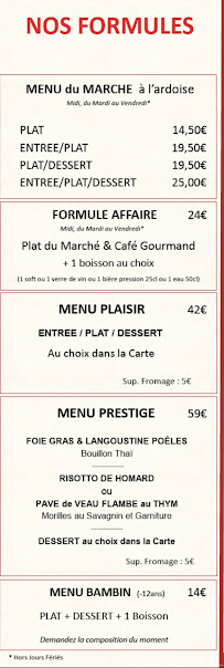 Restaurant L'ATELIER by K à Brion menu