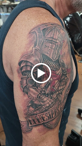 Explore boat tattoo ideas, creative tattoo ideas in Rogers, available at Saved by Grace Tattoo Studio