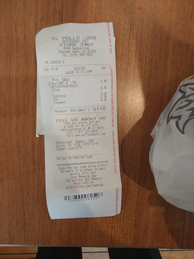 Mexican Restaurant «El Pollo Loco», reviews and photos, 4544 Saugus Ave, Sherman Oaks, CA 91403, USA