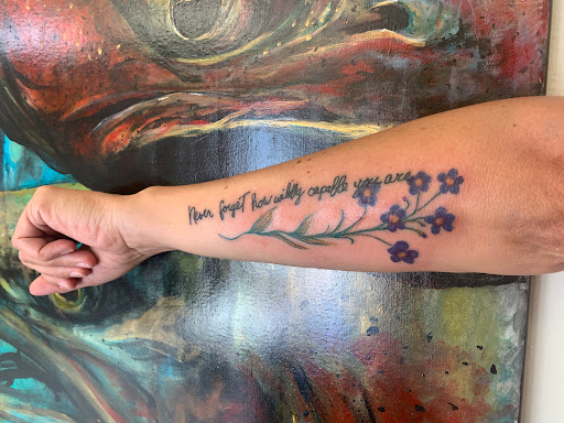 Explore thigh hip tattoo ideas, creative tattoo ideas in Sheridan, available at Cutthroat Art and Tattoo Studio