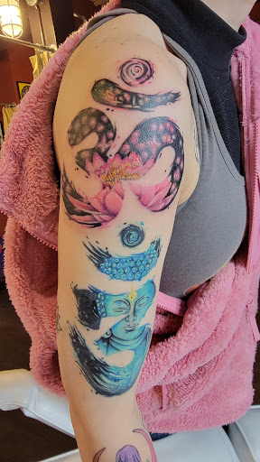 Explore grogu tattoo ideas, creative tattoo ideas in Fargo, available at The Bees Nest Tattoo and Art Studio