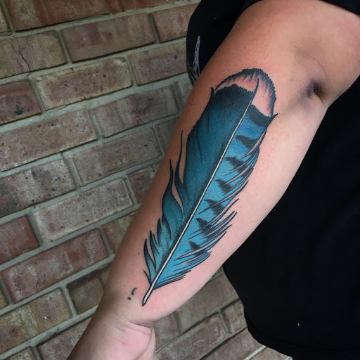 Explore geometric sleeve tattoo ideas, creative tattoo ideas in Tallmadge, available at Killjoy tattoo