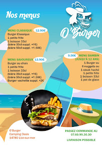 Carte du O'Burger à Lion-sur-Mer