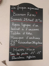 Restaurant français Chez Les Jacquin à Orléans (le menu)