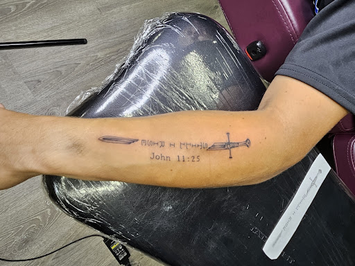 Explore road tattoo ideas, creative tattoo ideas in Katy, available at Family Tattoo Studio