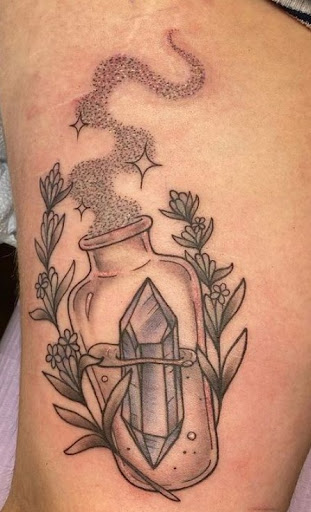 Explore women thigh tattoo ideas, creative tattoo ideas in Mesa, available at Ranger Tattoo & Piercing