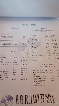 Restaurant Landgasthaus Kornblume à Haundorf (le menu)