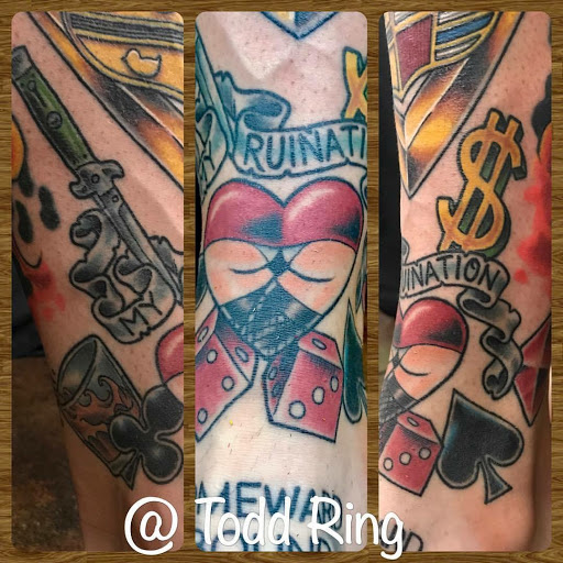 Explore dice tattoo ideas, creative tattoo ideas in Phoenix, available at Forever True Tattoo