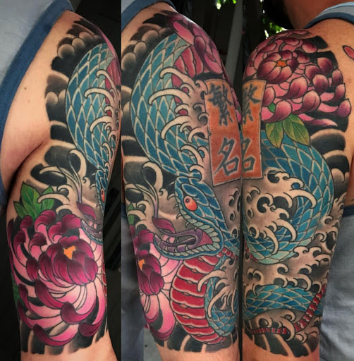 Explore tribal dragon tattoo ideas, creative tattoo ideas in San Diego, available at Remington Tattoo Parlor