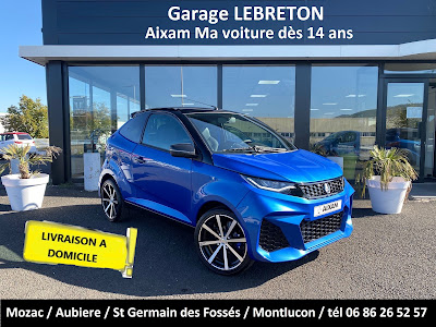 C.Lebreton voiture sans permis Aixam Neuve, Occasion toutes marques Ligier Microcar, Location à Montluçon