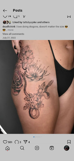 Explore women's spine tattoo ideas, creative tattoo ideas in Falls Church, available at deadfishink